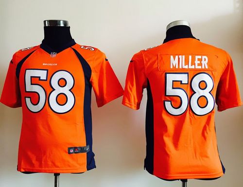 Nike Broncos #58 Von Miller Orange Team Color Youth Stitched NFL Elite Jersey - Click Image to Close